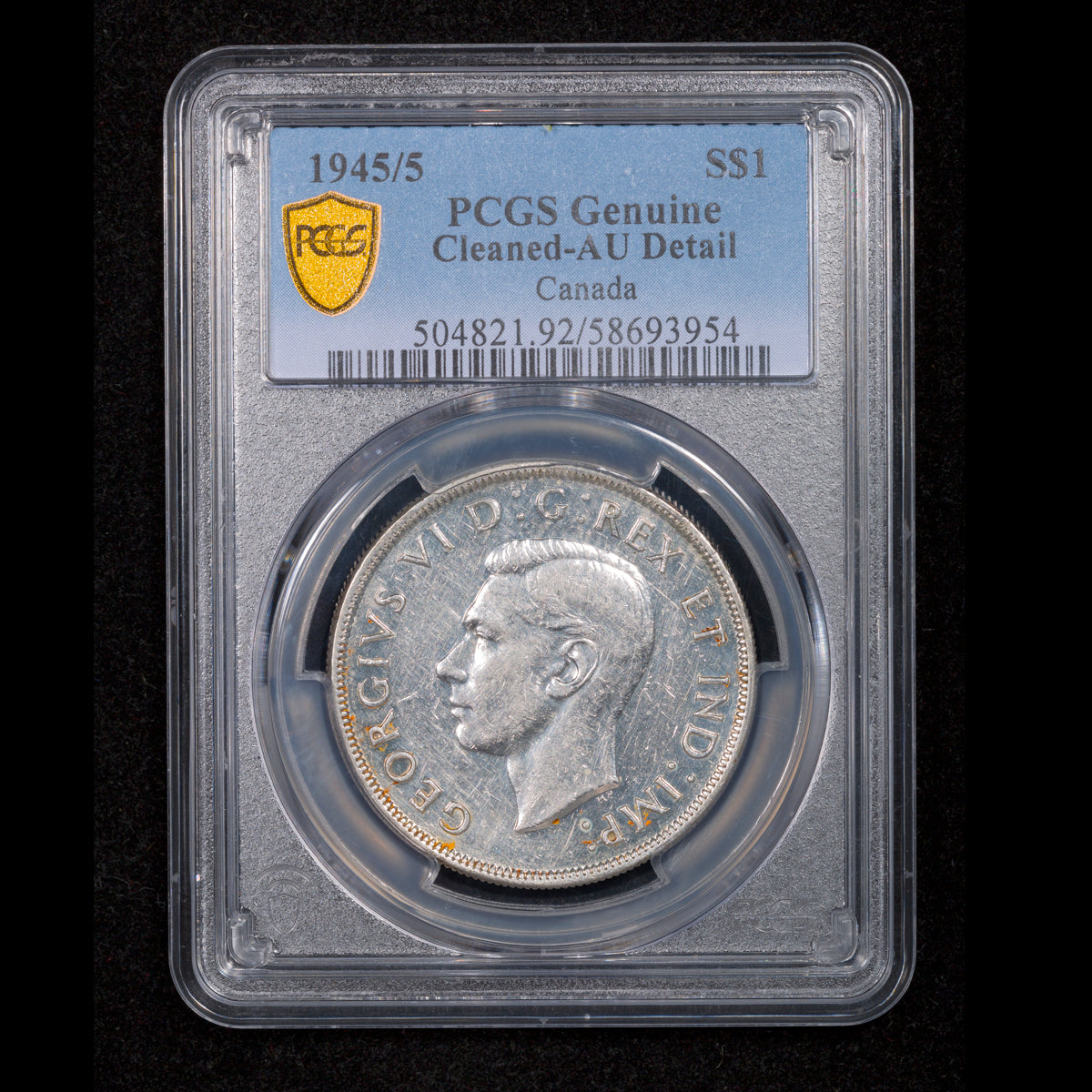 $1 1945 5/5 PCGS AU-50