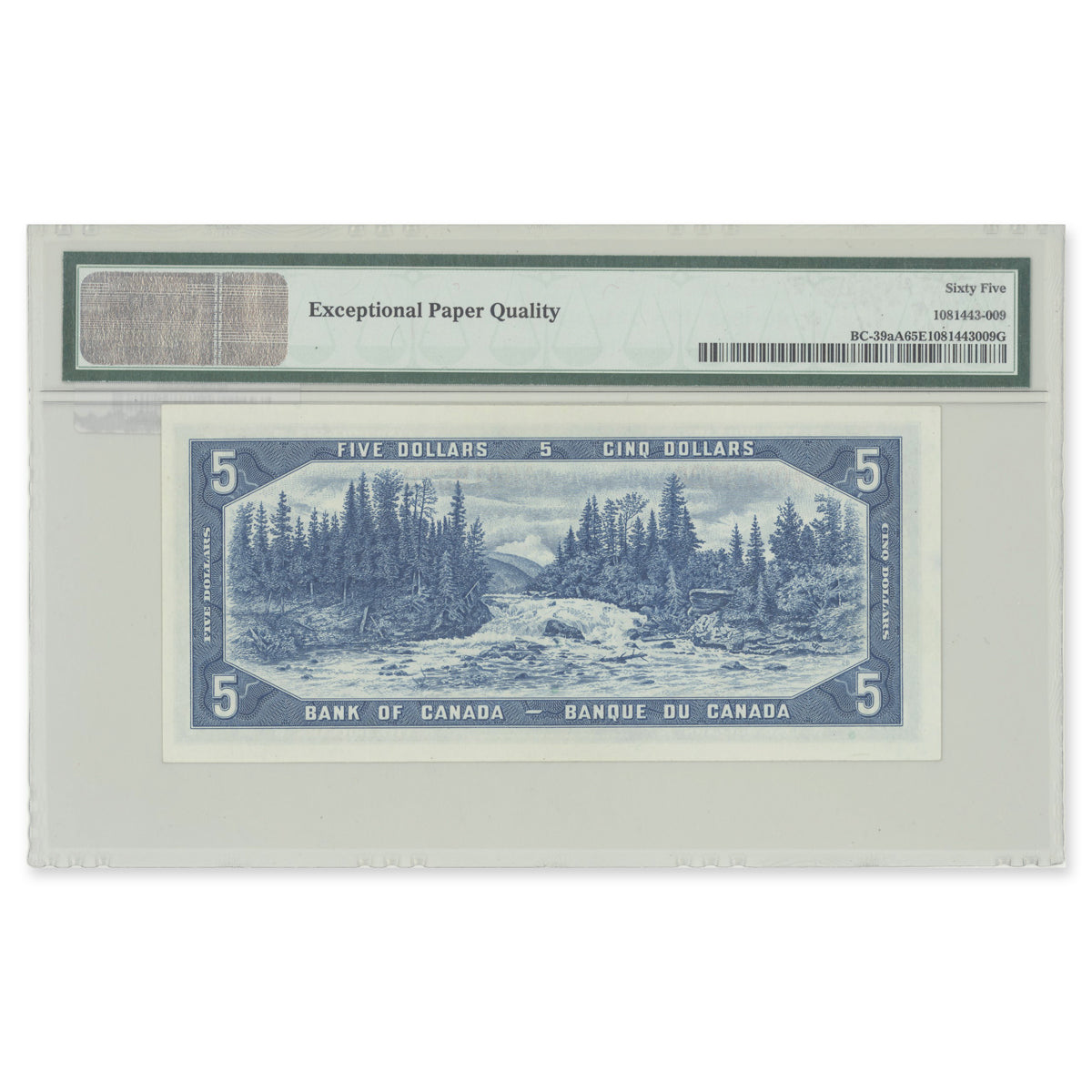 $5 1954 Modified Series BC-39aA Replacement Beattie-Rasminsky Prefix *A/C PMG GUNC-65 EPQ