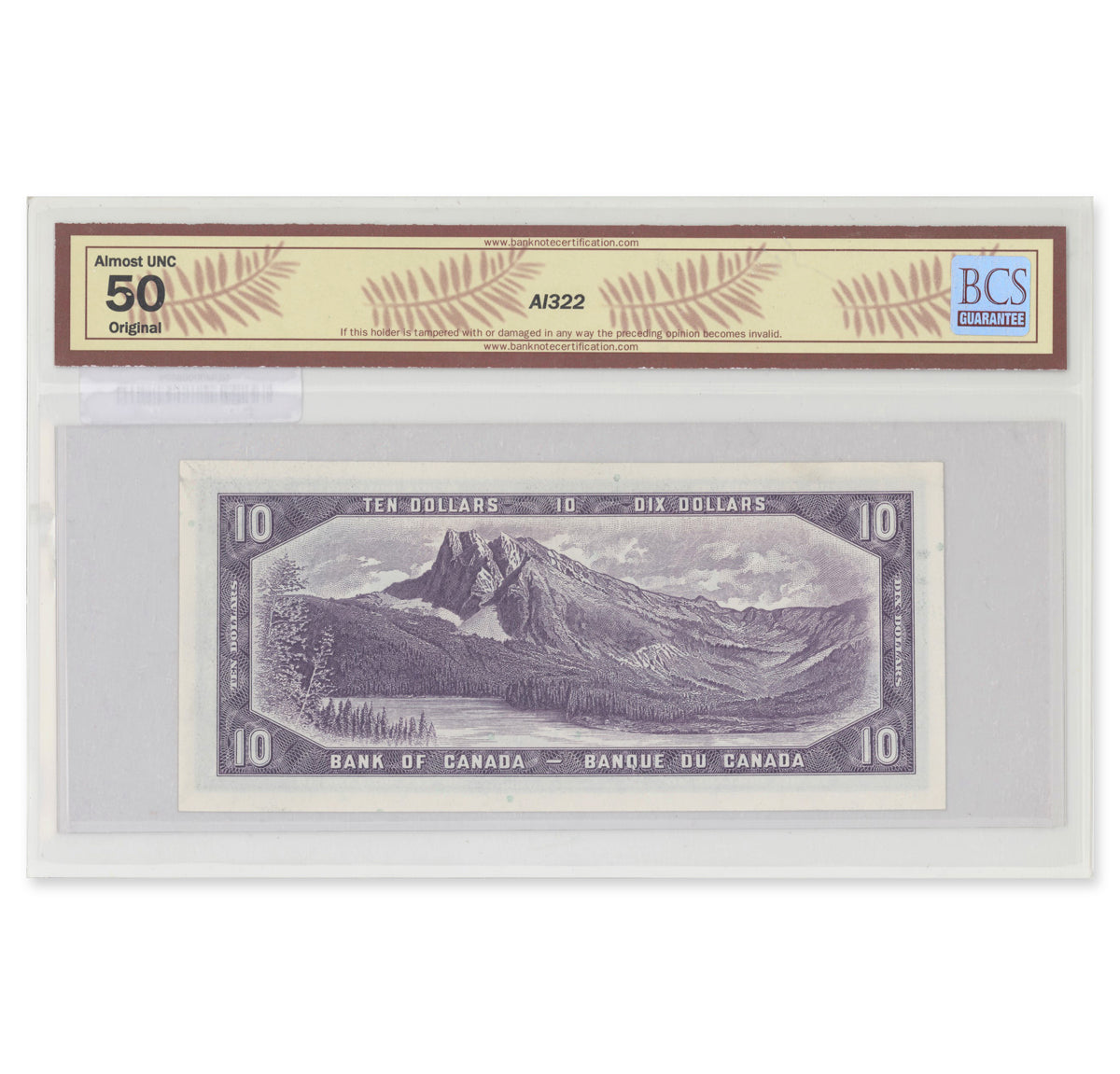 $10 1954 Modified Series BC-40bA Replacement Beattie-Rasminsky Prefix *B/D BCS AU-50 Original