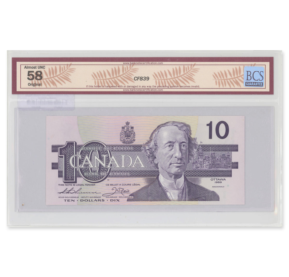 $10 1989 BC-57aA Replacement Thiessen-Crow Prefix ATX BCS AU-58 Original