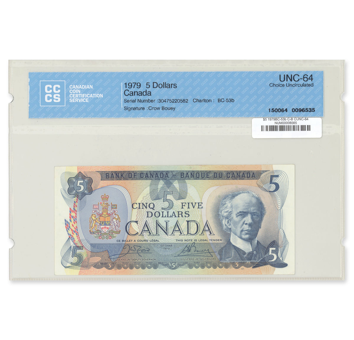 $5 1979 BC-53b Crow-Bouey CCCS CUNC-64
