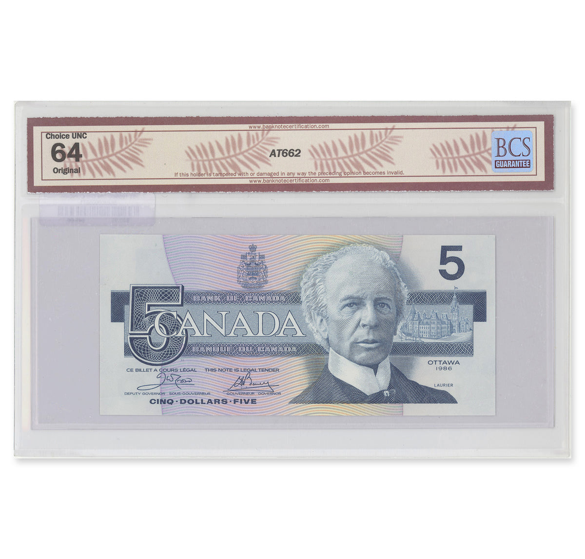 $5 1986 BC-56a Crow-Bouey Prefix ENK BCS CUNC-64 Original