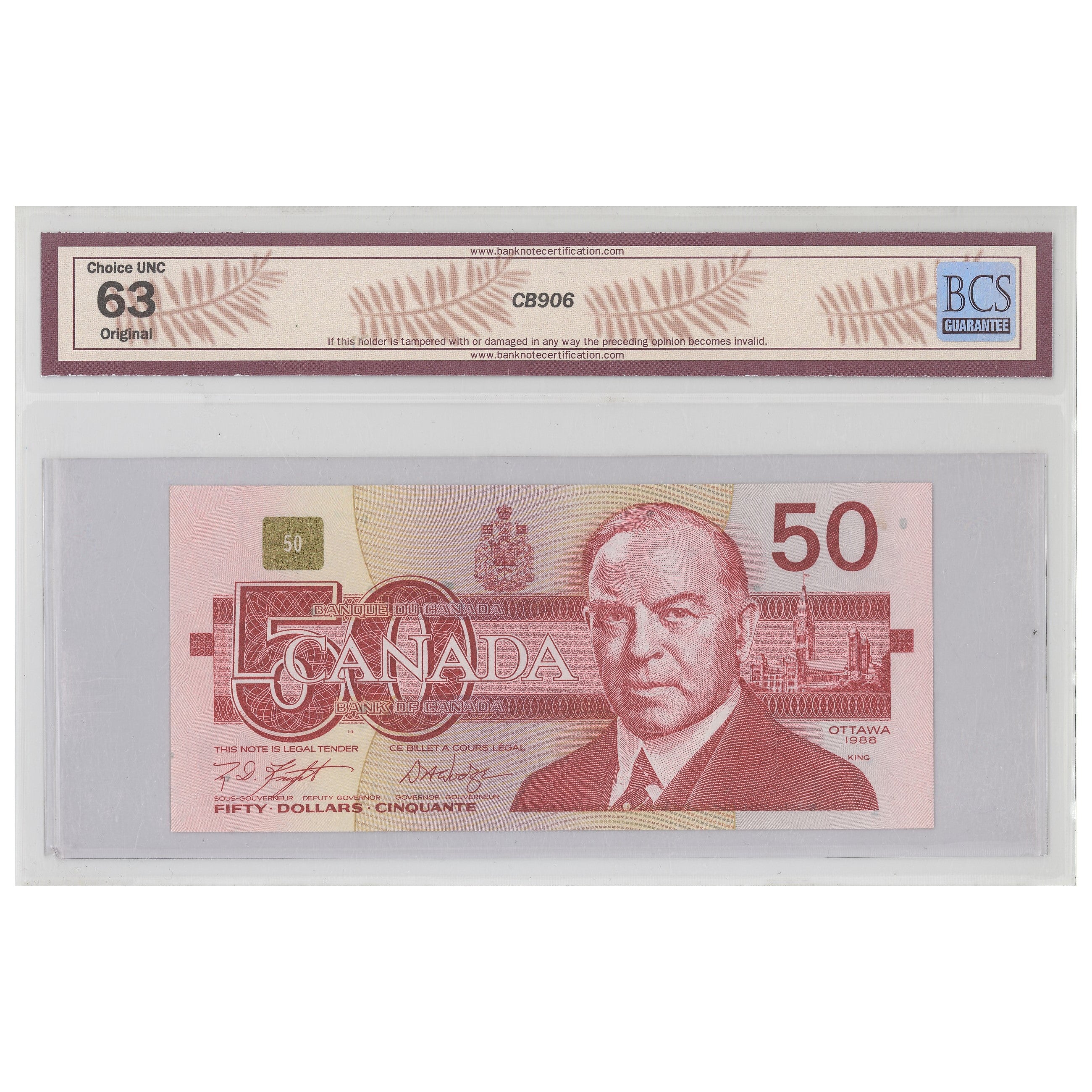 $50 1988 BC-59d Knight-Dodge Prefix FHW BCS CUNC-63 Original