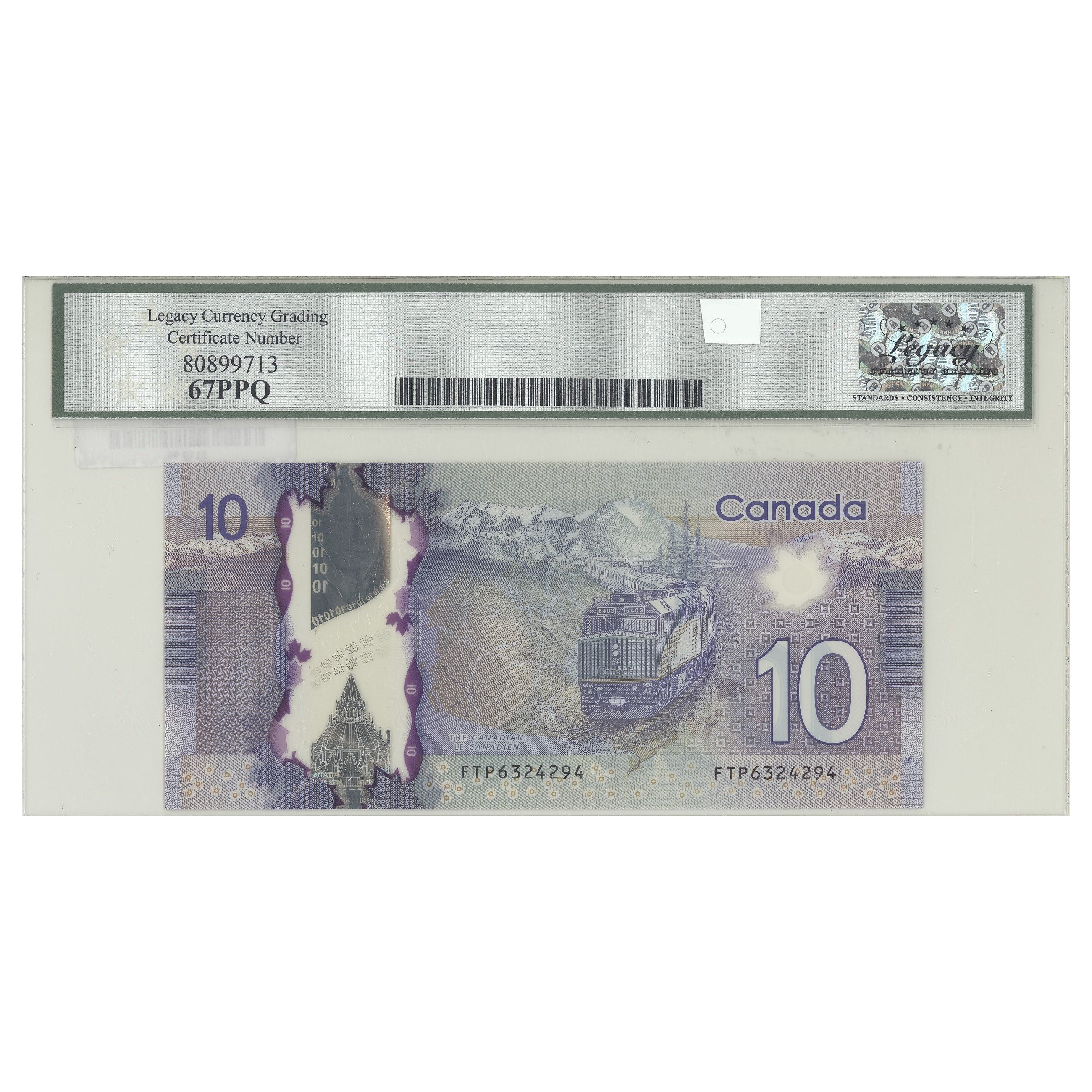 $10 2013 BC-70c Wilkins-Poloz Prefix FTP Legacy GUNC-67 PPQ