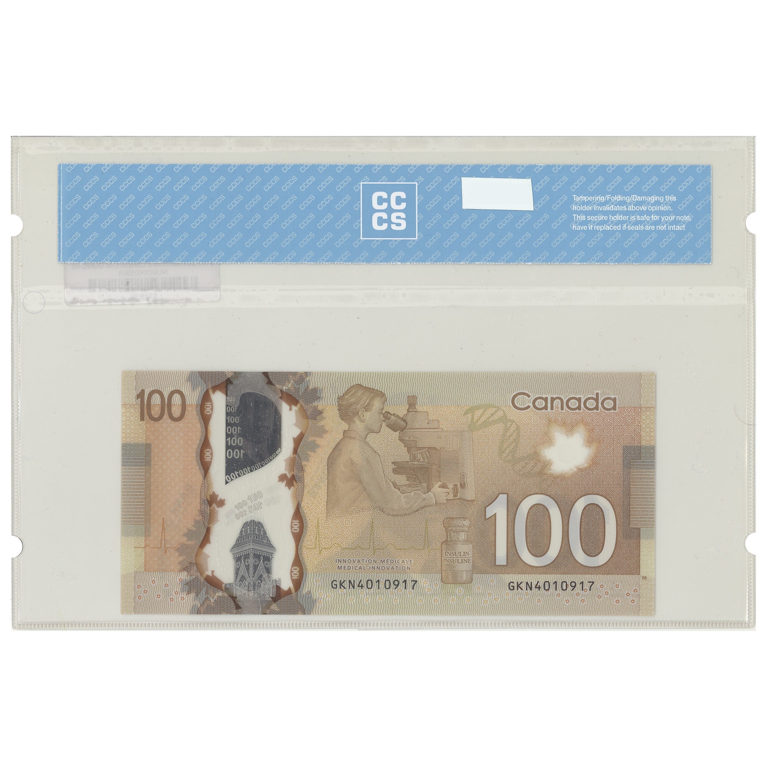 $100 2011 BC-73d 2 Consecutive Lane-Macklem Prefix GKN CCCS GUNC-66 Interim signature