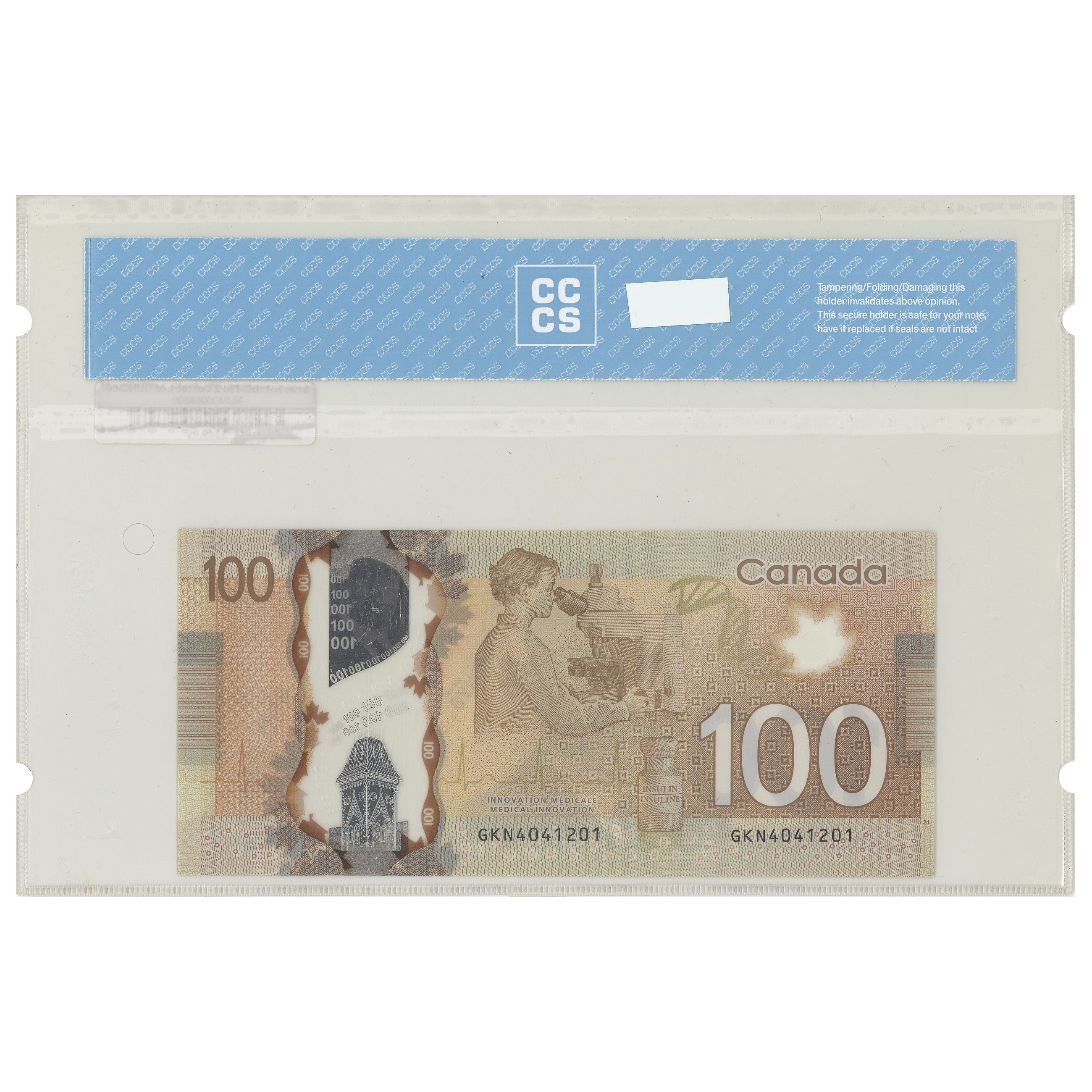 $100 2011 BC-73d 2 Consecutive Lane-Macklem Prefix GKN CCCS GUNC-66 Interim signature