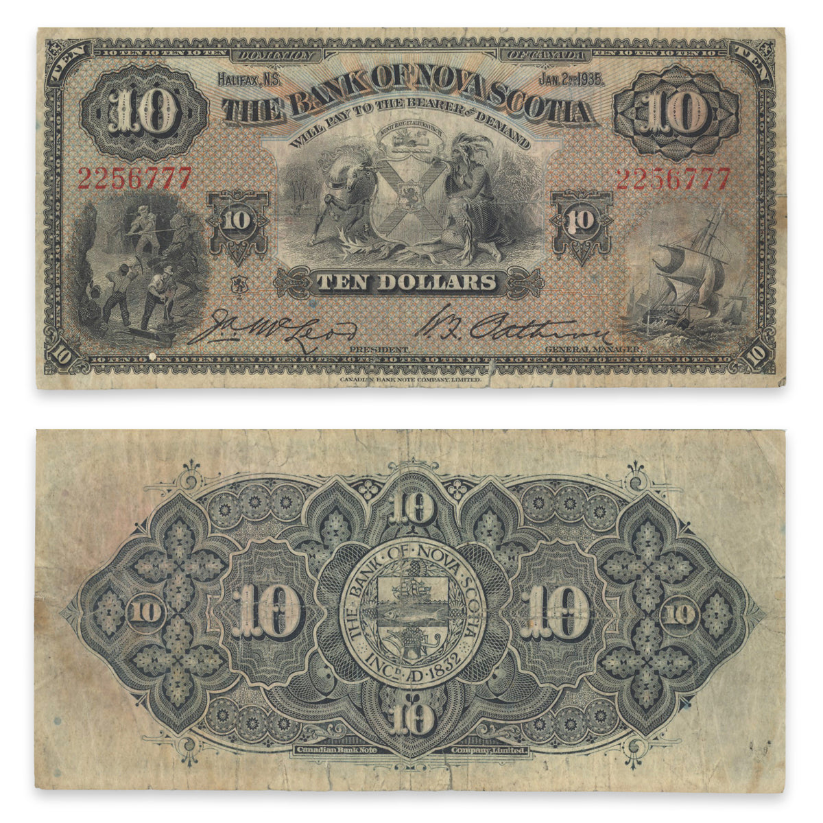 $10 1935 550-36-04 Bank of Nova Scotia McLeod-Patterson VG-10