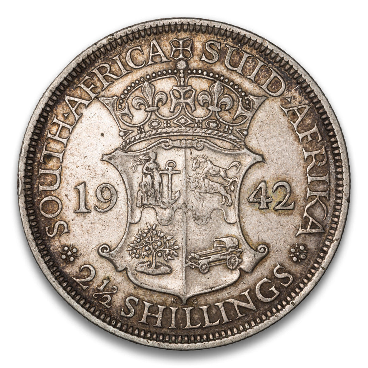 South Africa Silver 2 1/2 Shillings 1942