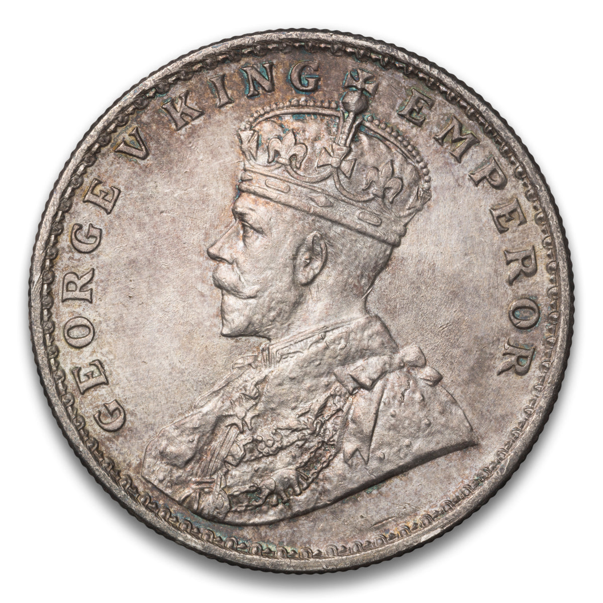British India Silver 1 Rupee 1918
