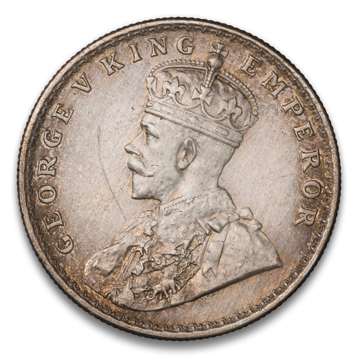 British India Silver 1 Rupee 1919