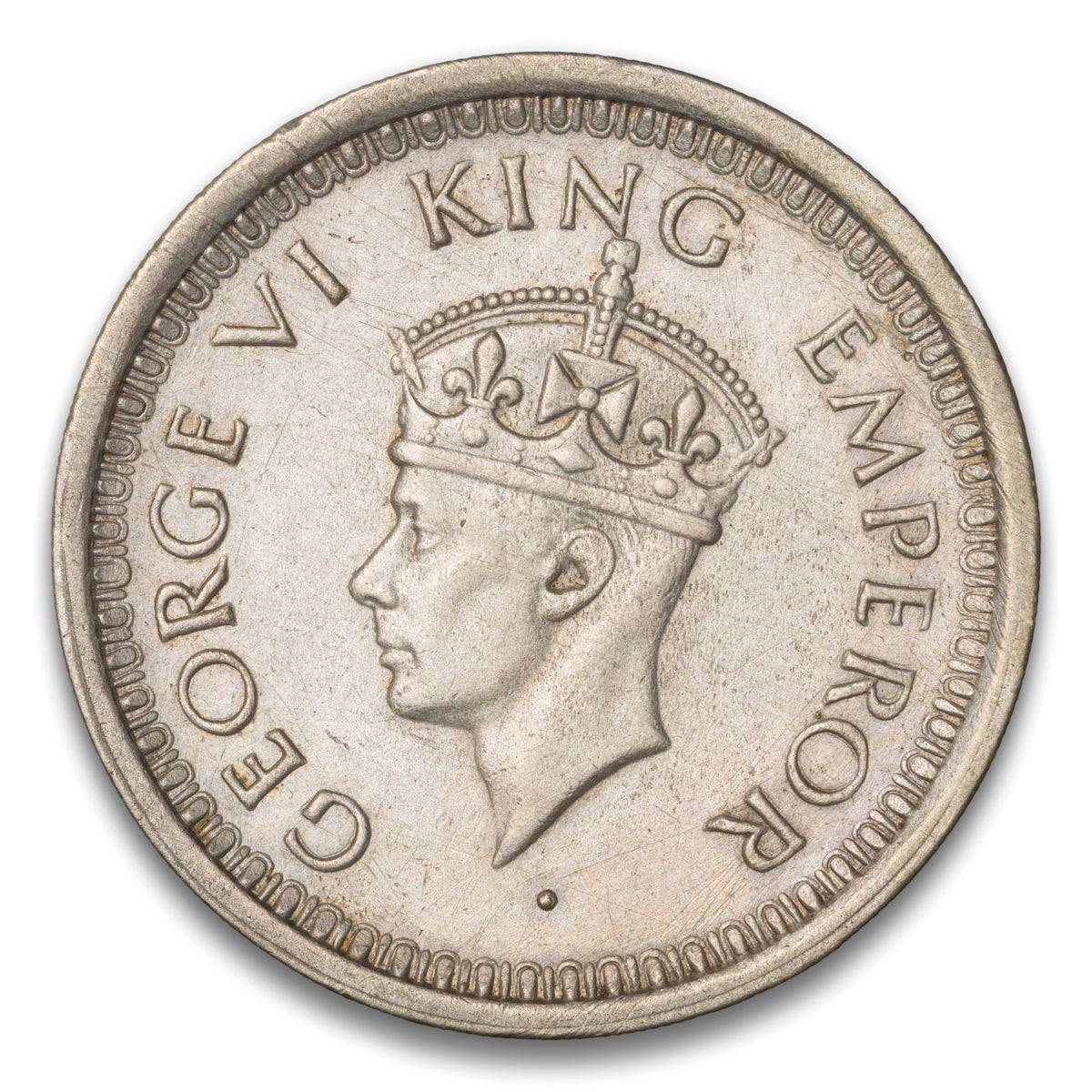 British India Silver 1 Rupee 1945