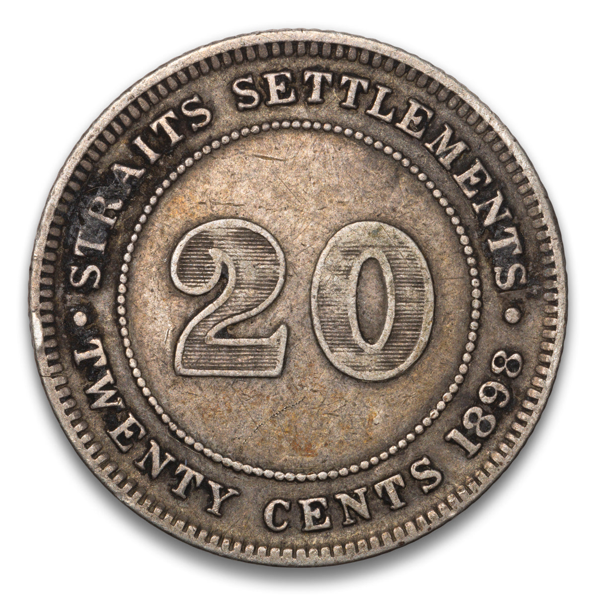 Straits Settlements 20 Cent Silver 1898