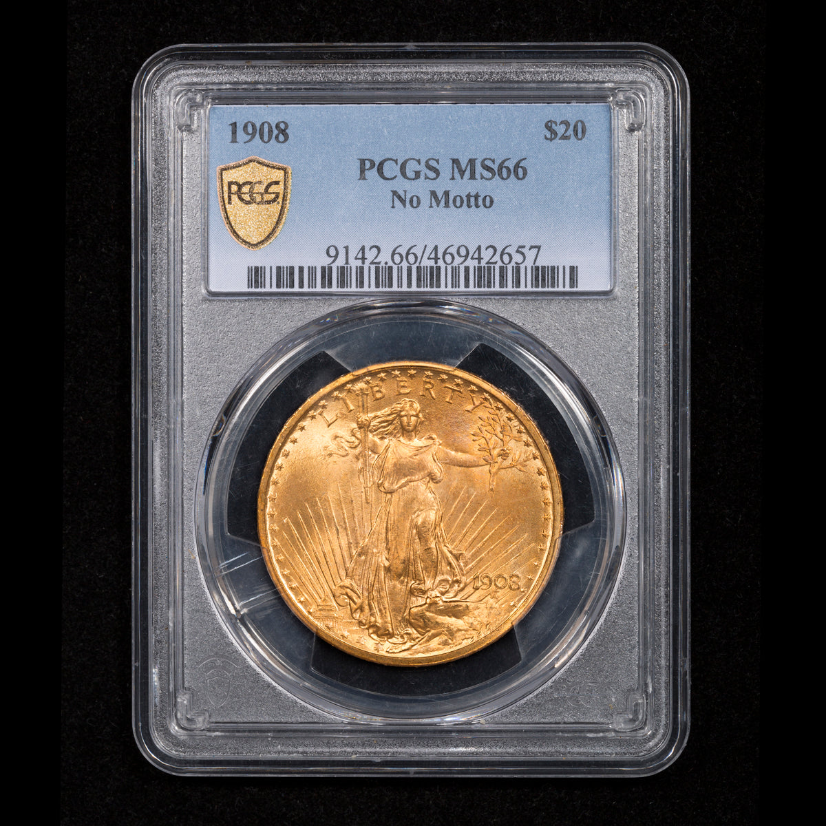 US $20 1908 PCGS MS-66