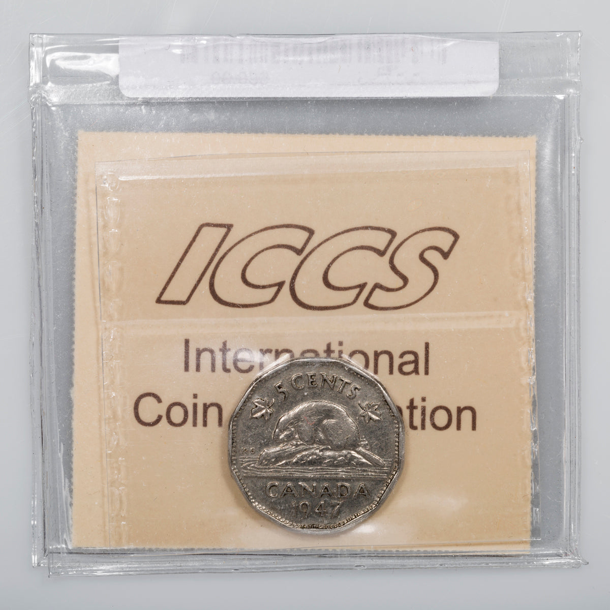 5 Cent 1947 Dot ICCS VF-30