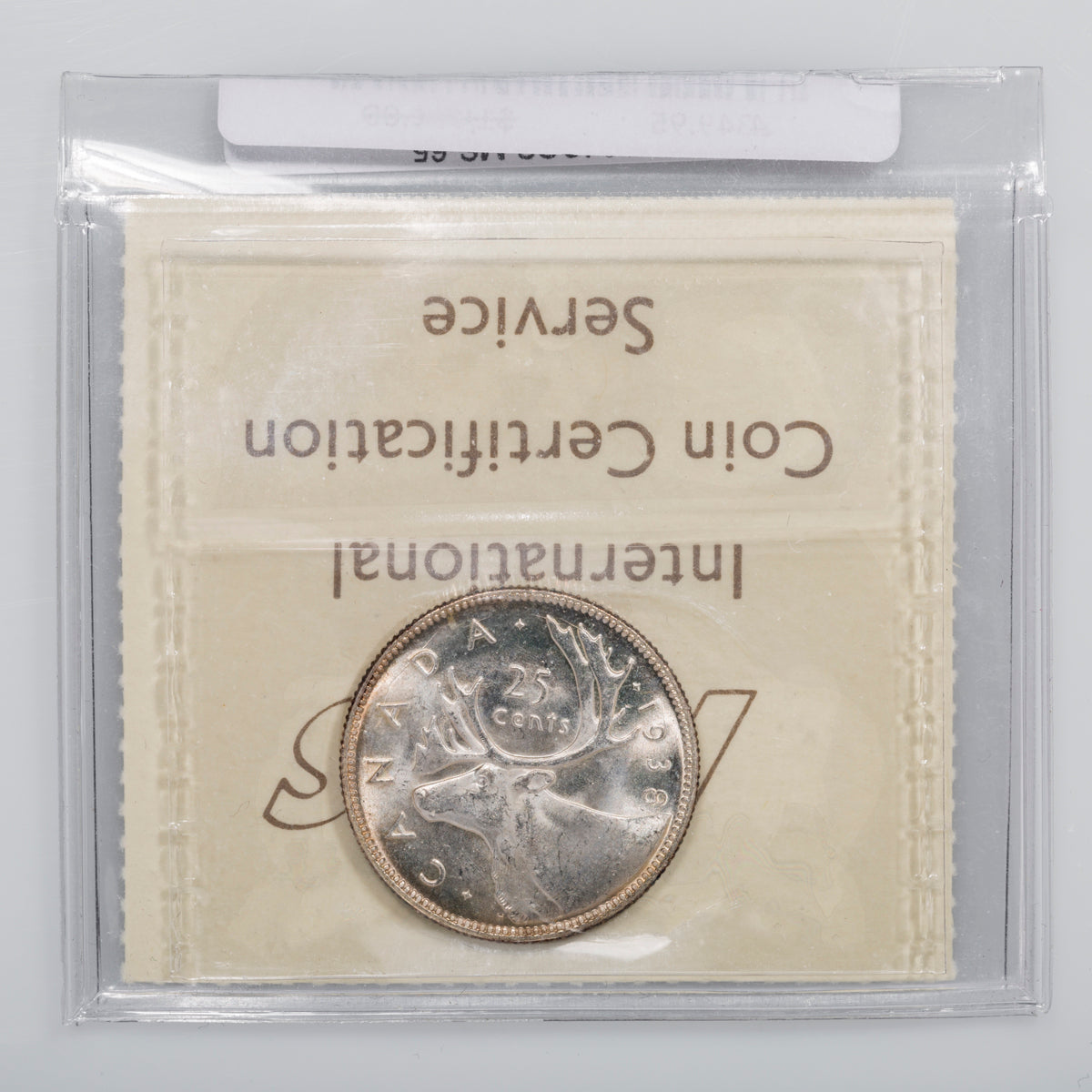 25 Cent 1938 ICCS MS-65