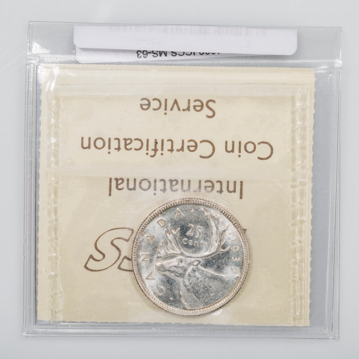 25 Cent 1939 ICCS MS-63