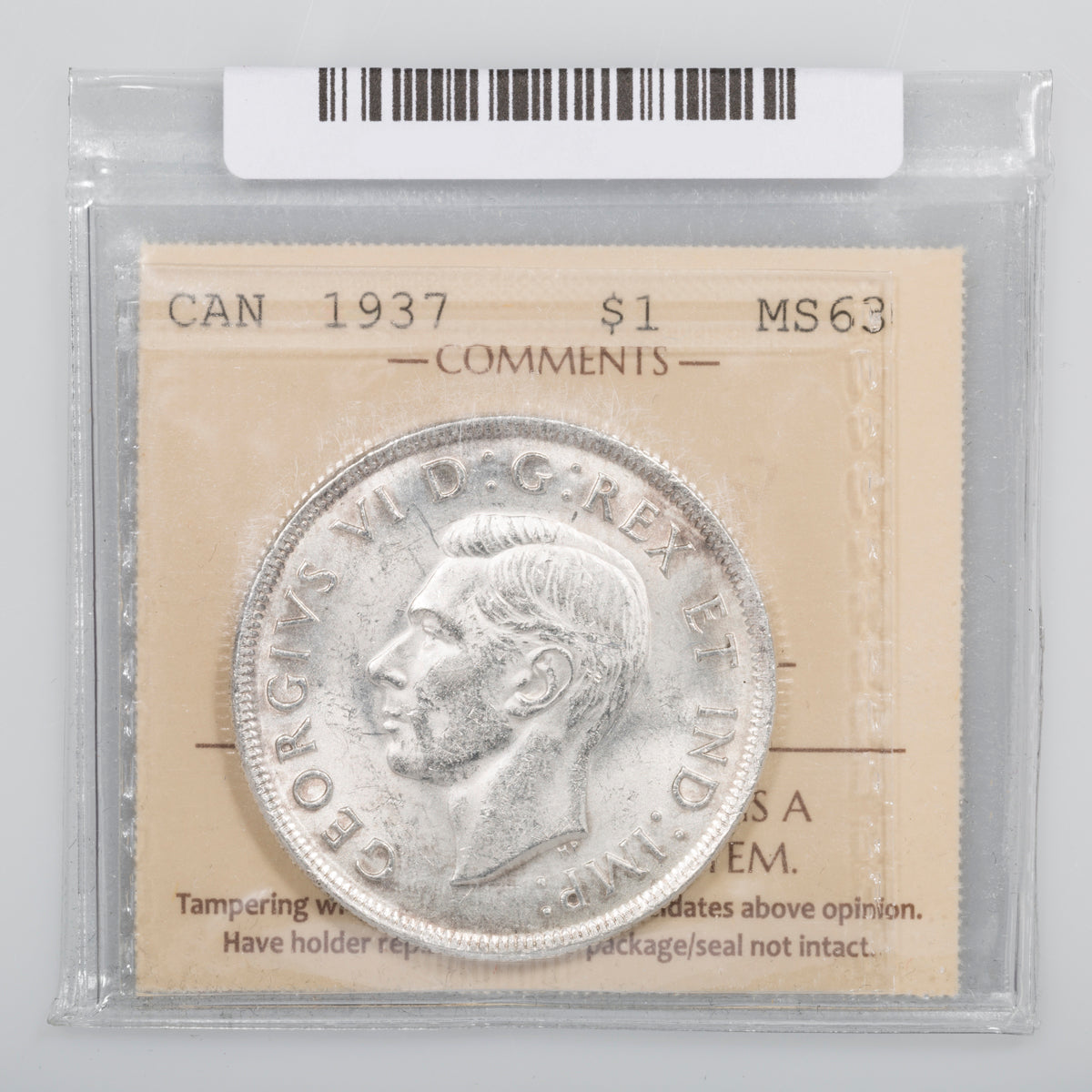 $1 1937 ICCS MS-63