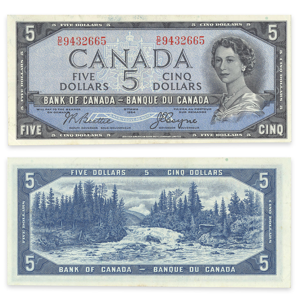 $5 1954 Devil's Face Series BC-31b Beattie-Coyne Prefix D/C VF-30