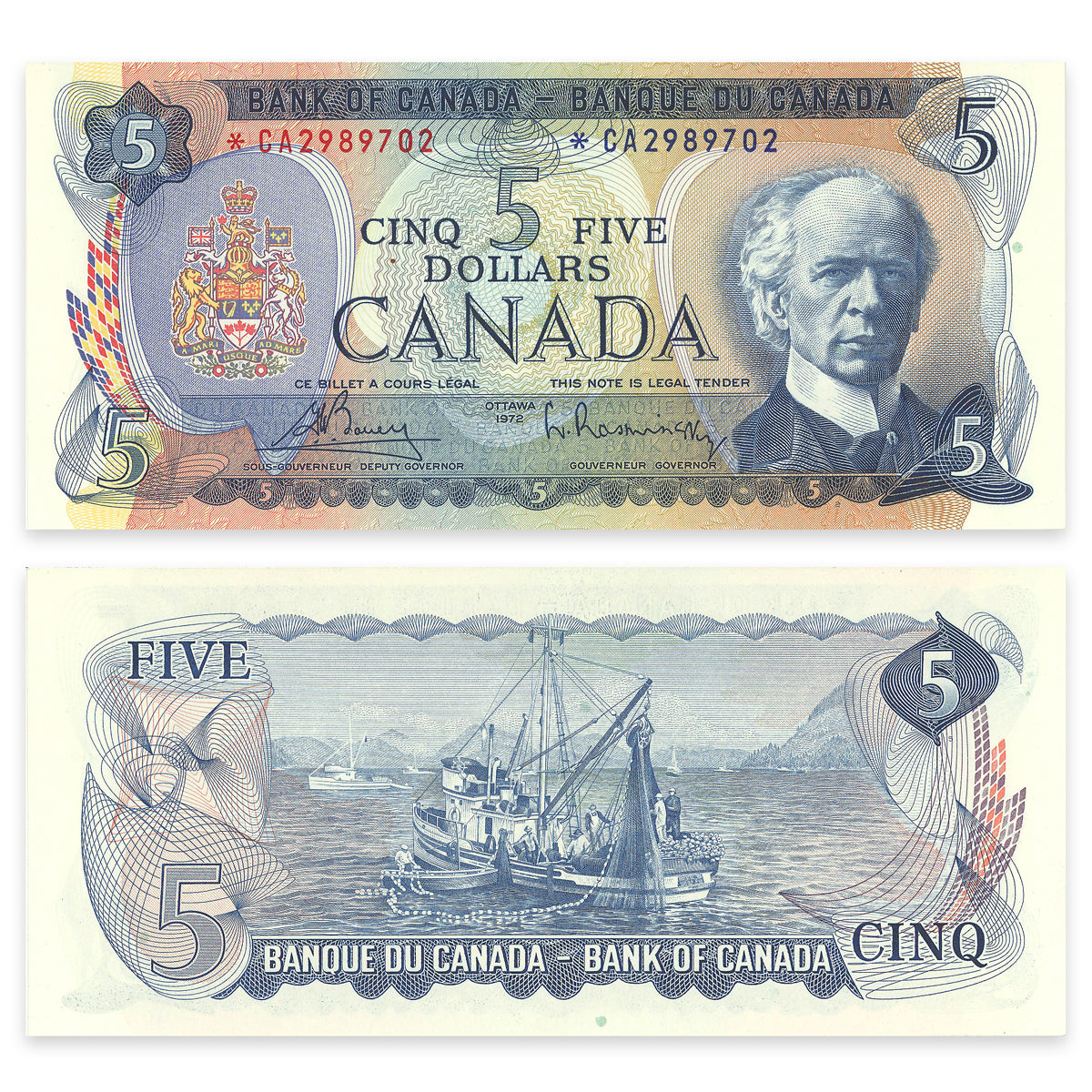 $5 1972 BC-48aA Replacement Bouey-Rasminsky Prefix *CA CUNC-64