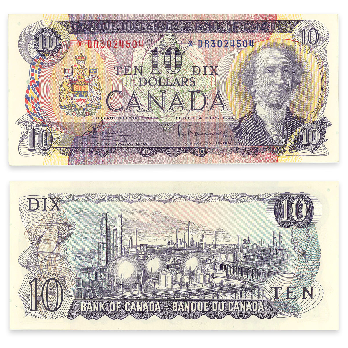 $10 1971 BC-49bA Replacement Bouey-Rasminsky Prefix *DR EF-45