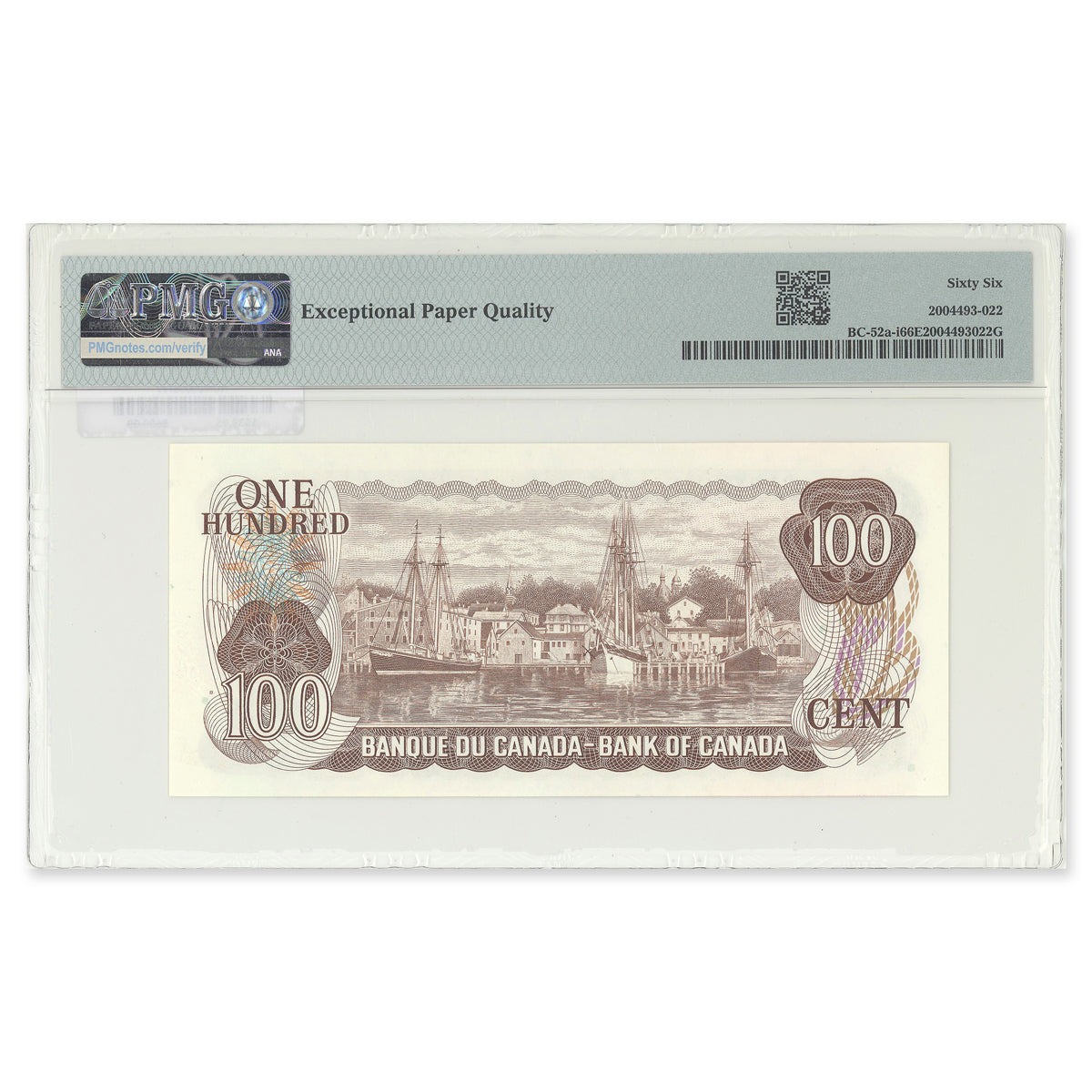 $100 1975 BC-52a-i Low Serial # Lawson-Bouey Prefix AJA PMG GUNC-66 EPQ