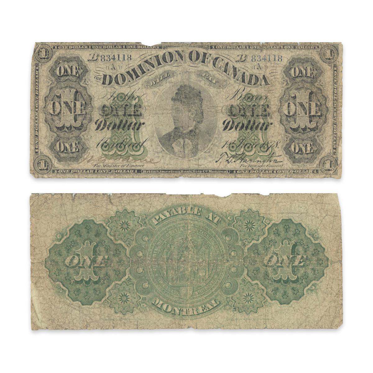 $1 1878 Lettered Border DC-8e-ii various-Harrington Prefix B G-4