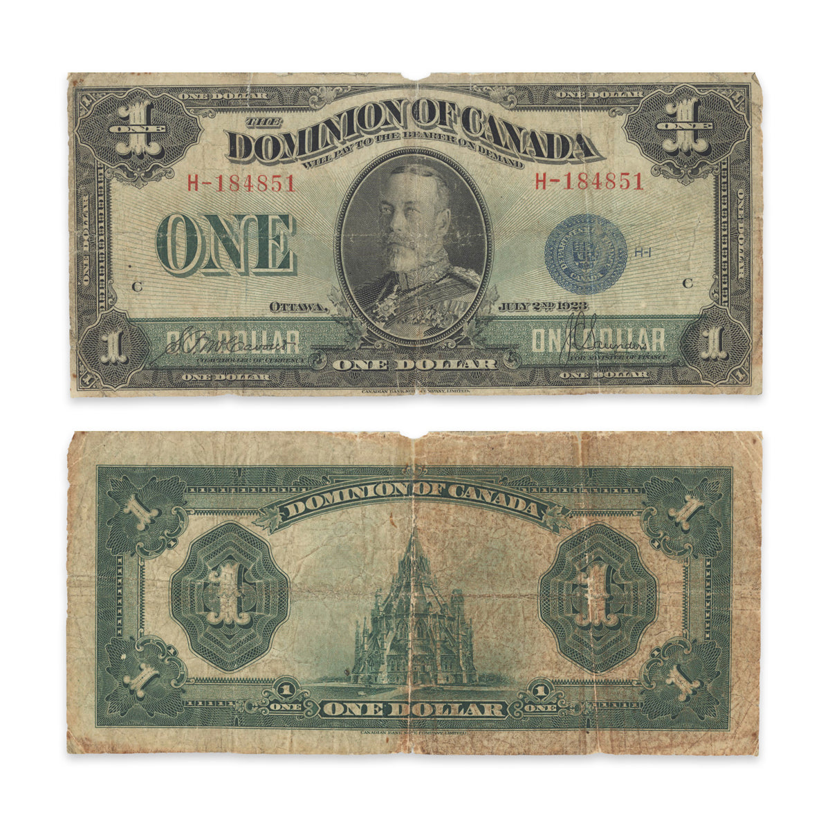 $1 1923 DC-25c McCavour-Saunders Prefix H G-6