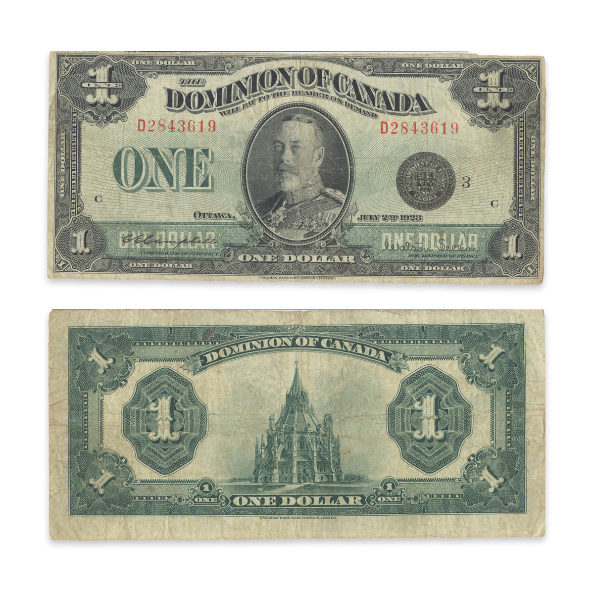 $1 1923 DC-25n Campbell-Sellar Prefix D F-15