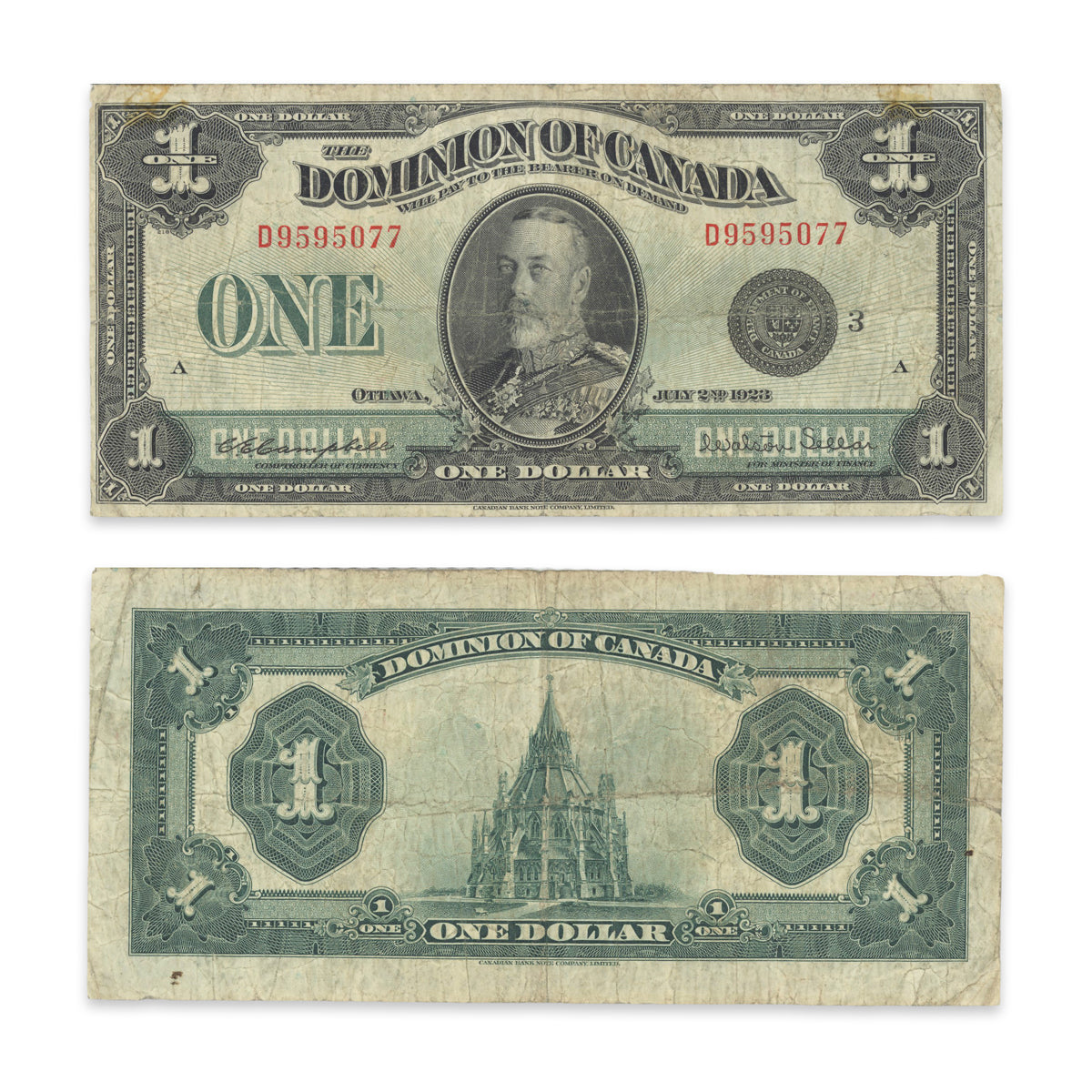 $1 1923 DC-25n Campbell-Sellar Prefix D F-12