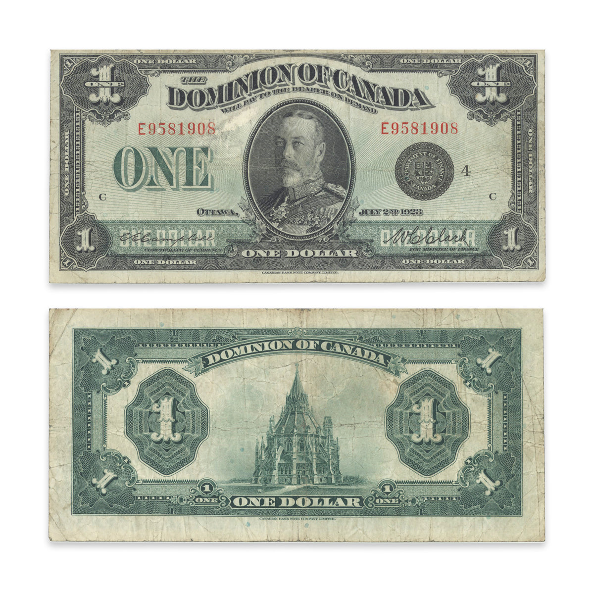 $1 1923 DC-25o Campbell-Clark Prefix E F-12