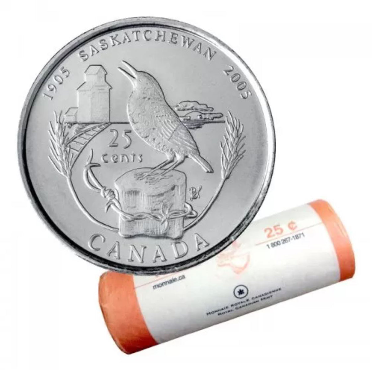 2005 25 Cent Saskatchewan Centennial - Coin Roll