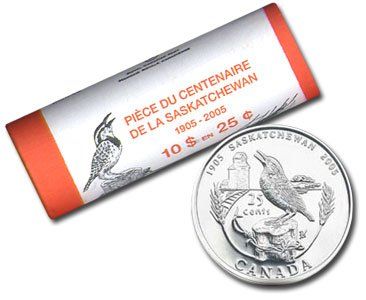 2005 25 Cent Saskatchewan Centennial - Coin Roll