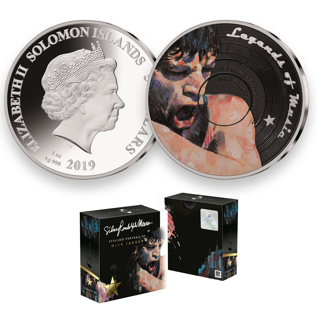 2019 $5 Legends of Music: Mick Jagger - Pure Silver Coin
