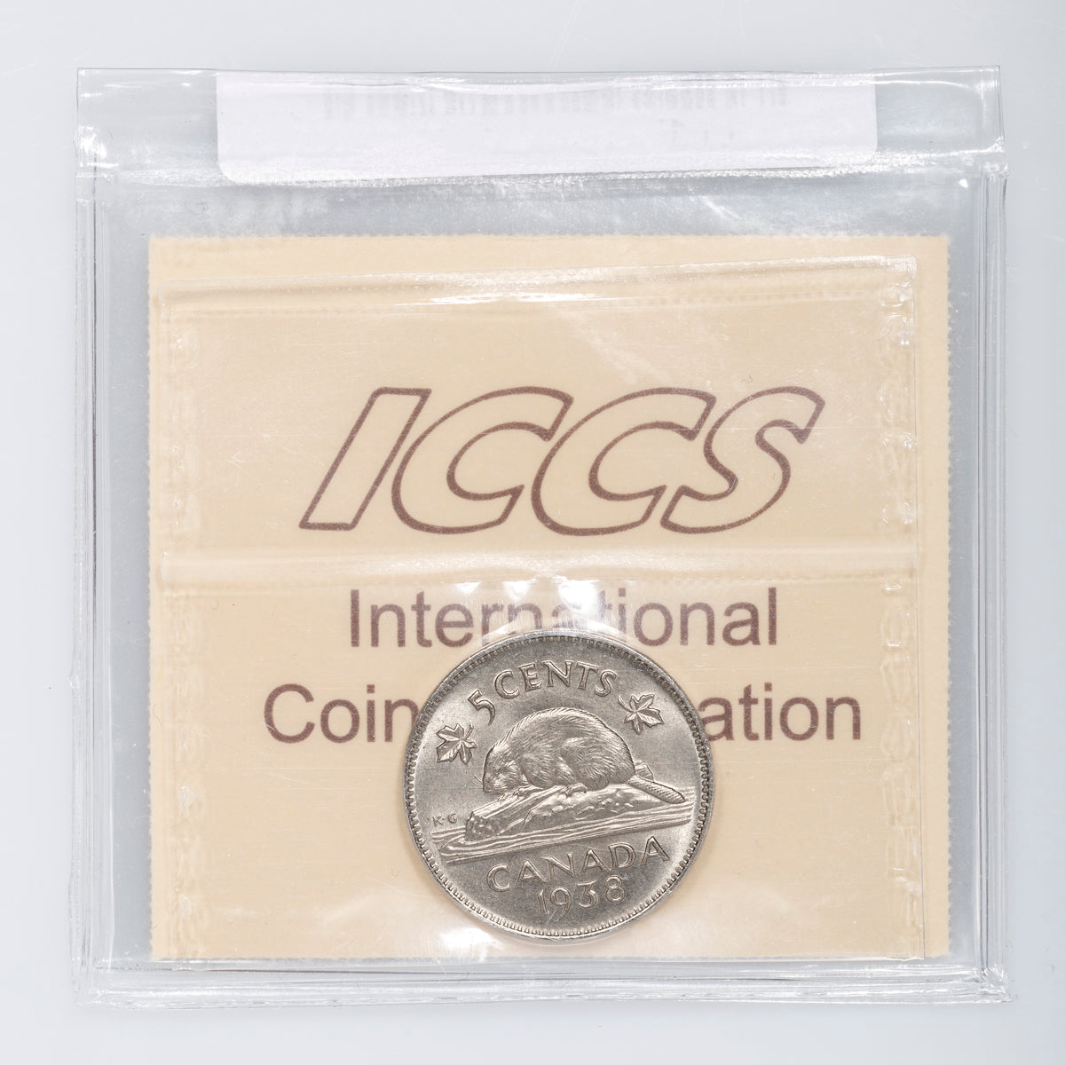 5 Cent 1938 ICCS MS-65