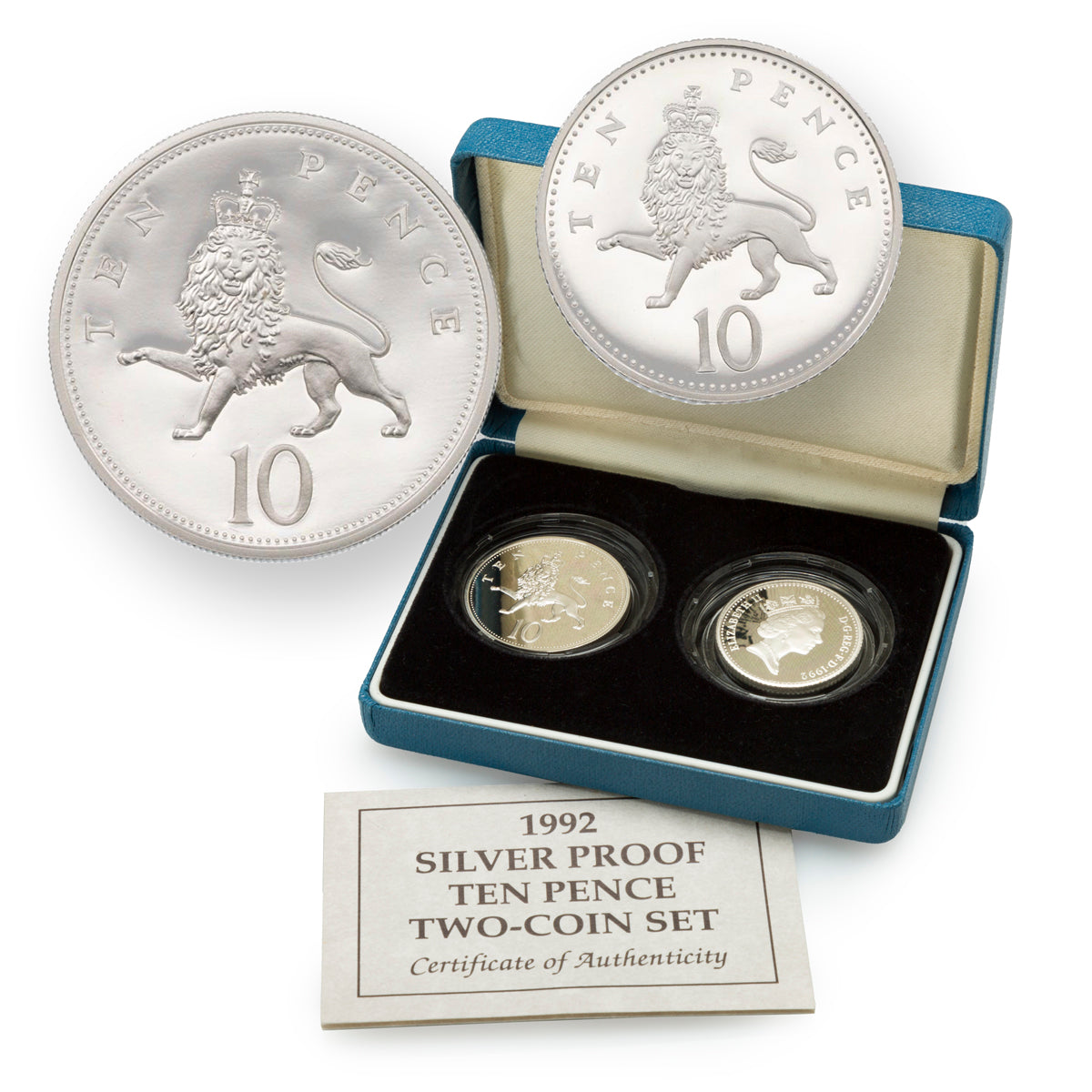 1992 10 Pence Silver Proof - Sterling Silver Two Coin Set