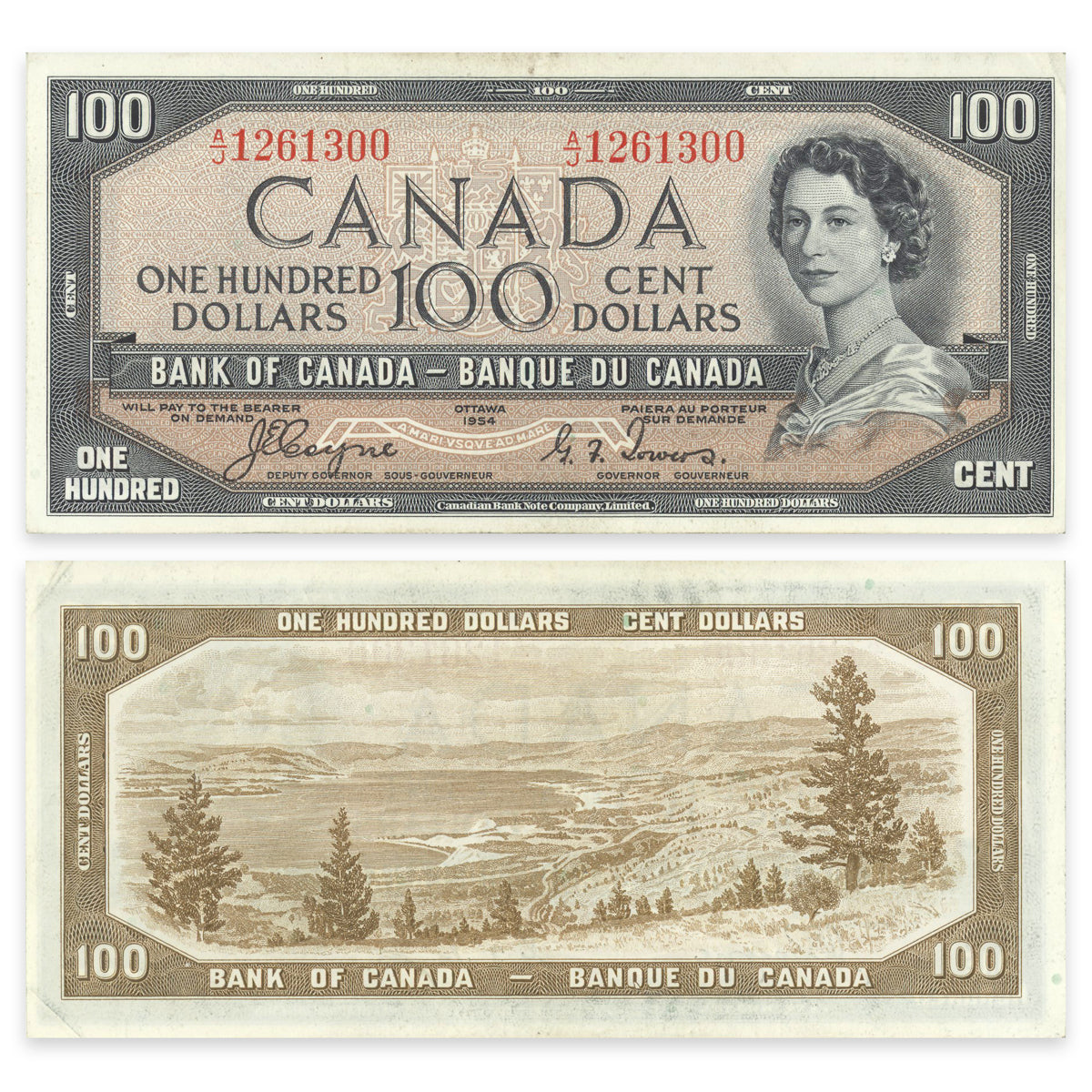 $100 1954 Devil's Face Series BC-53a Coyne-Towers Prefix A/J VF-30