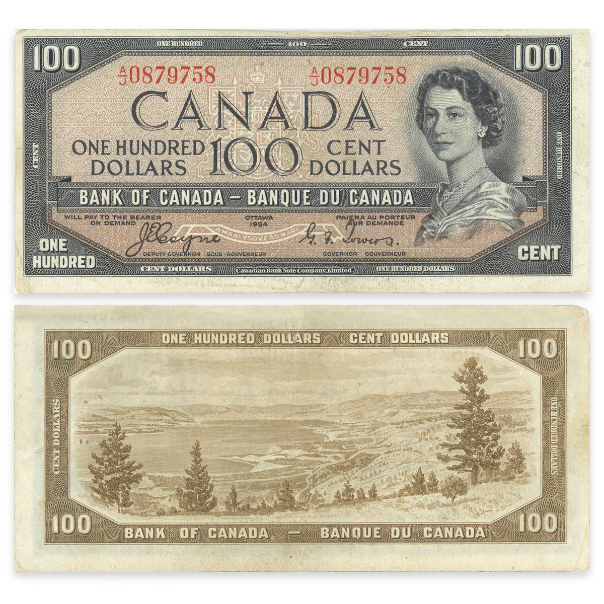 $100 1954 Devil's Face Series BC-53a Coyne-Towers Prefix A/J VF-20