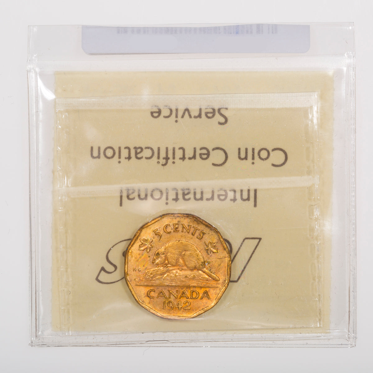 5 Cent 1942 Tombac ICCS MS-64