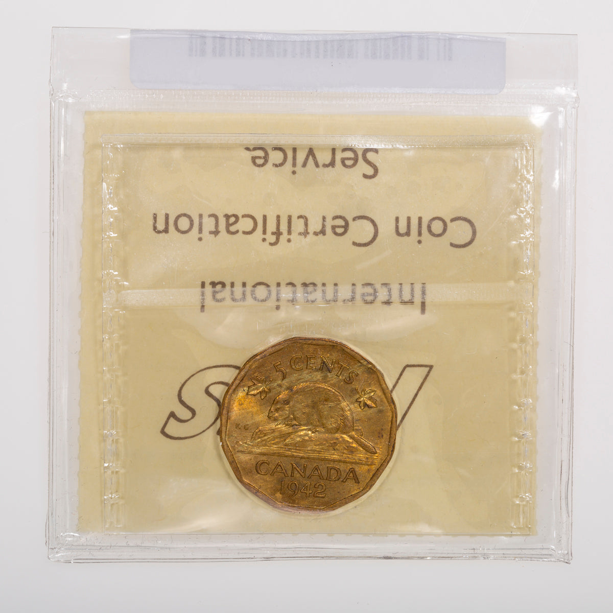 5 Cent 1942 Tombac ICCS MS-64