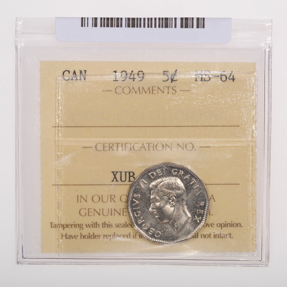 5 Cent 1949 ICCS MS-64
