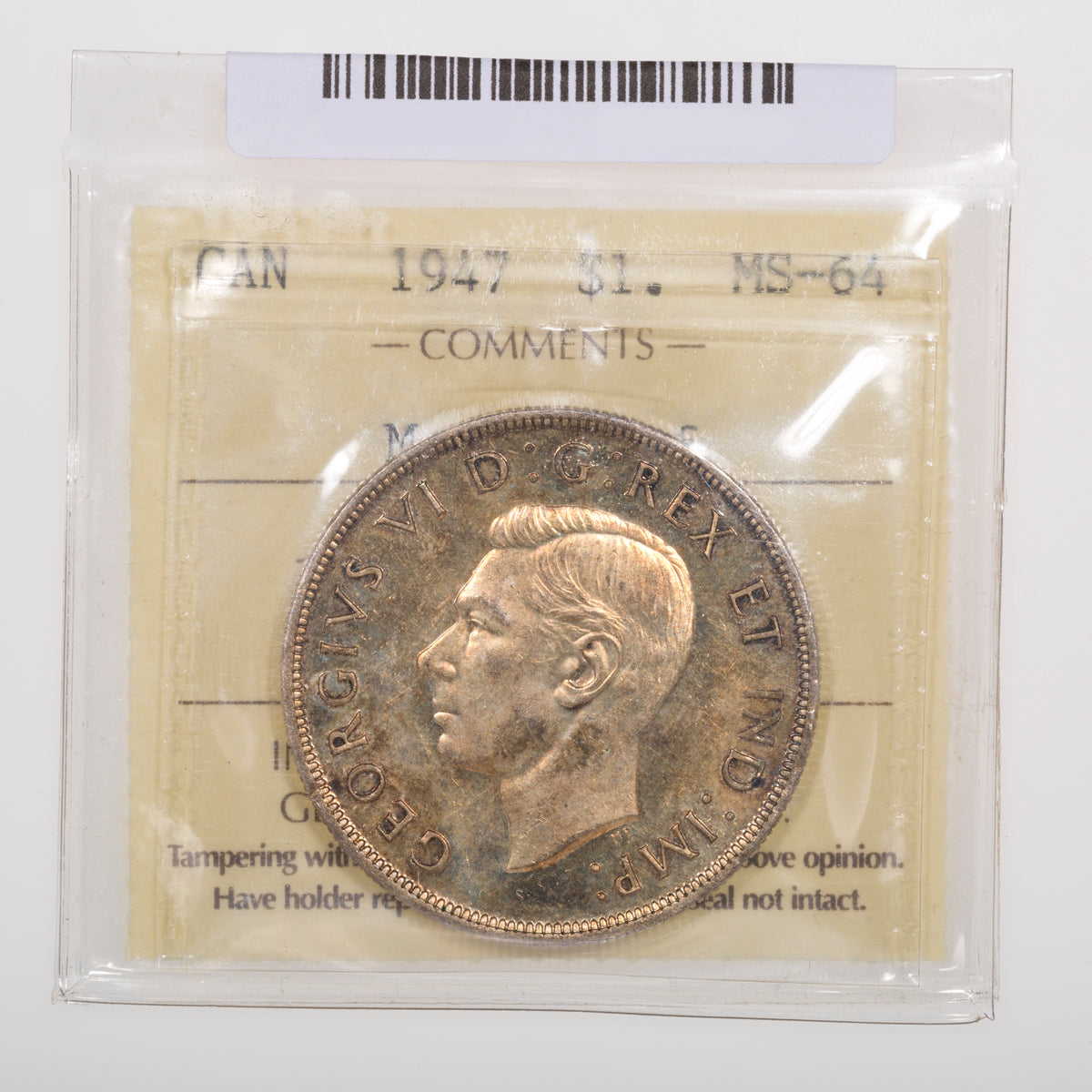 $1 1947 Maple Leaf ICCS MS-64