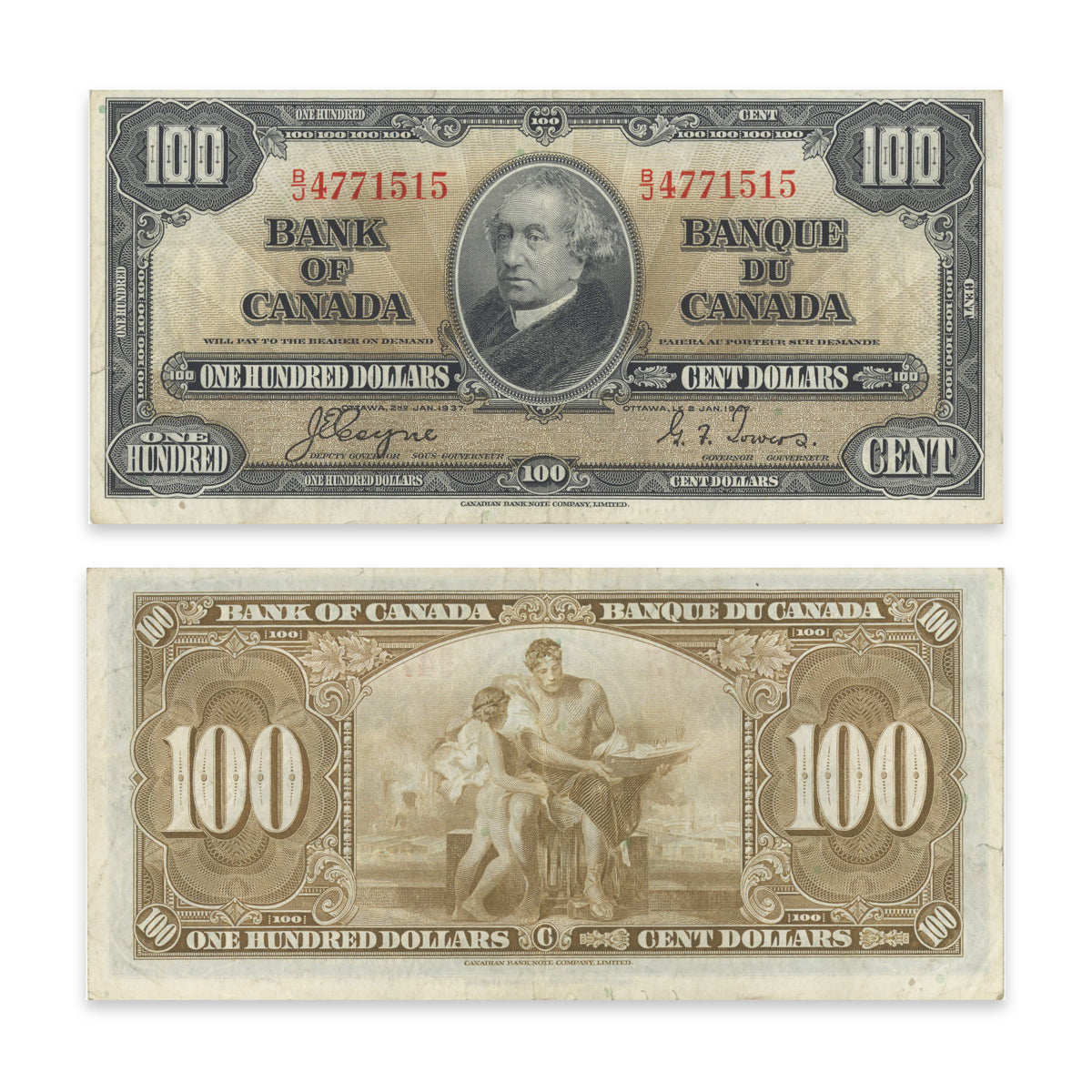 $100 1937 BC-27c Coyne-Towers Prefix B/J VF-20