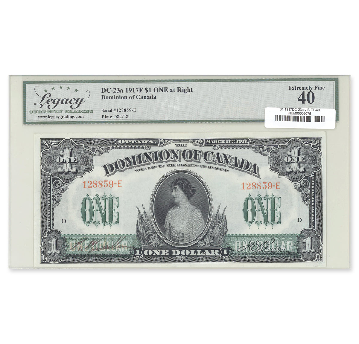 $1 1917E DC-23a various-Boville Suffix E Legacy EF-40