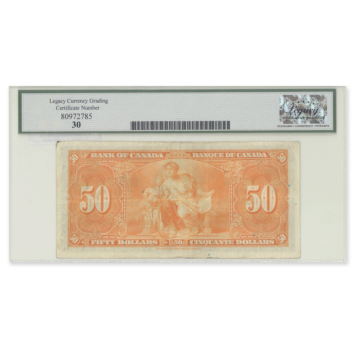 $50 1937 BC-26a Osborne-Towers Prefix A/H Legacy VF-30