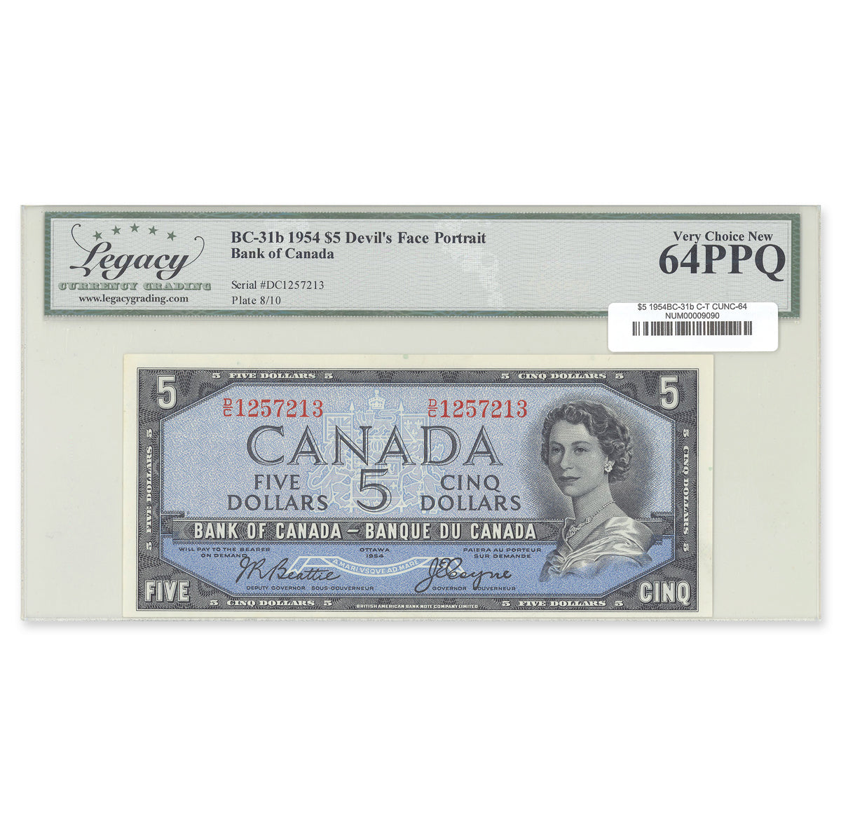 $5 1954 Devil's Face Series BC-31b Coyne-Towers Prefix D/C Legacy CUNC-64 PPQ