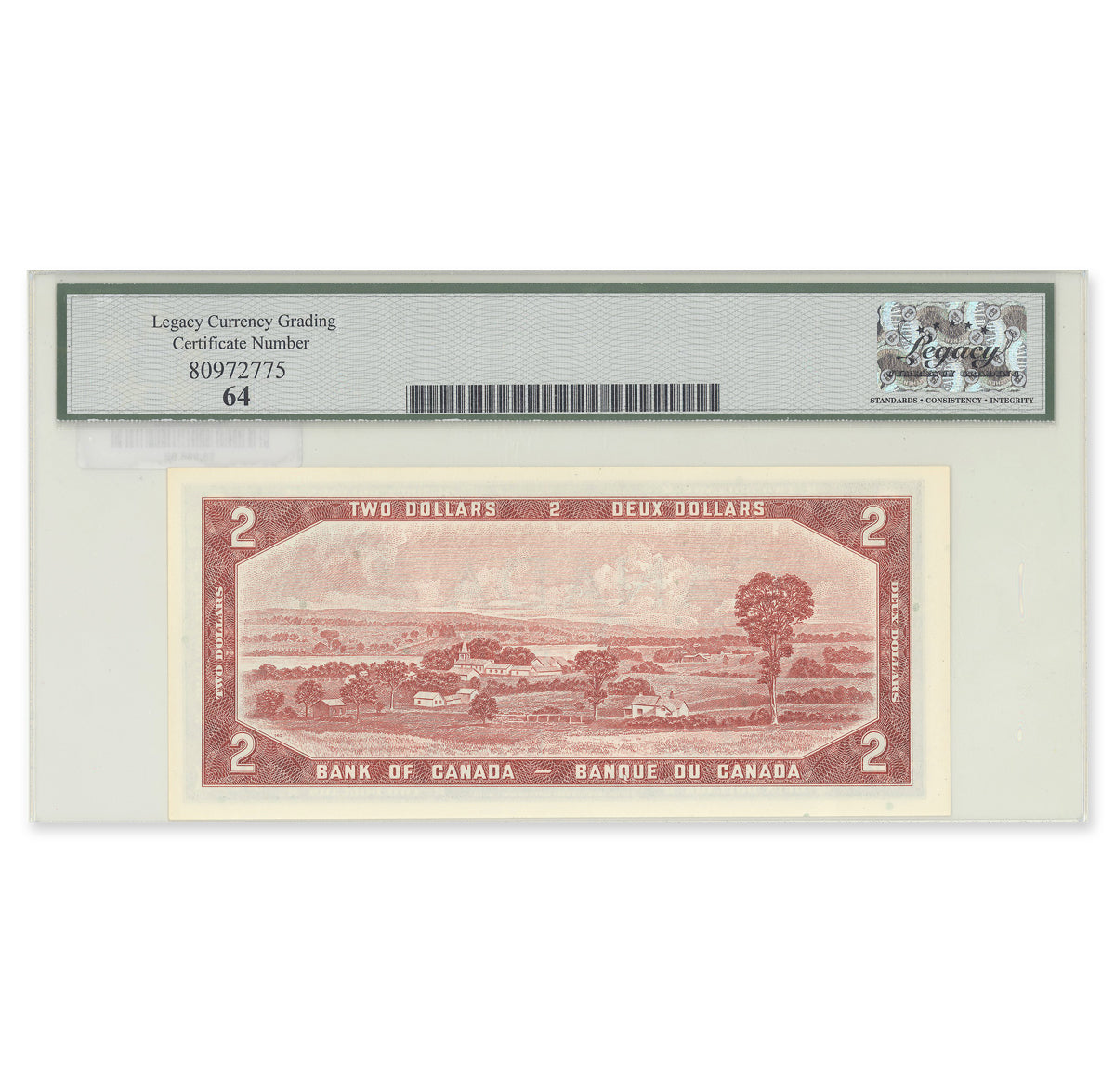 $2 1954 Modified Series BC-38b Solid # Beattie-Rasminsky Prefix S/U Legacy CUNC-64