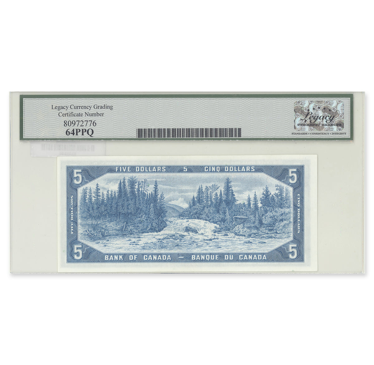 $5 1954 Modified Series BC-39a-i Solid # Beattie-Coyne Prefix V/C Legacy CUNC-64 PPQ