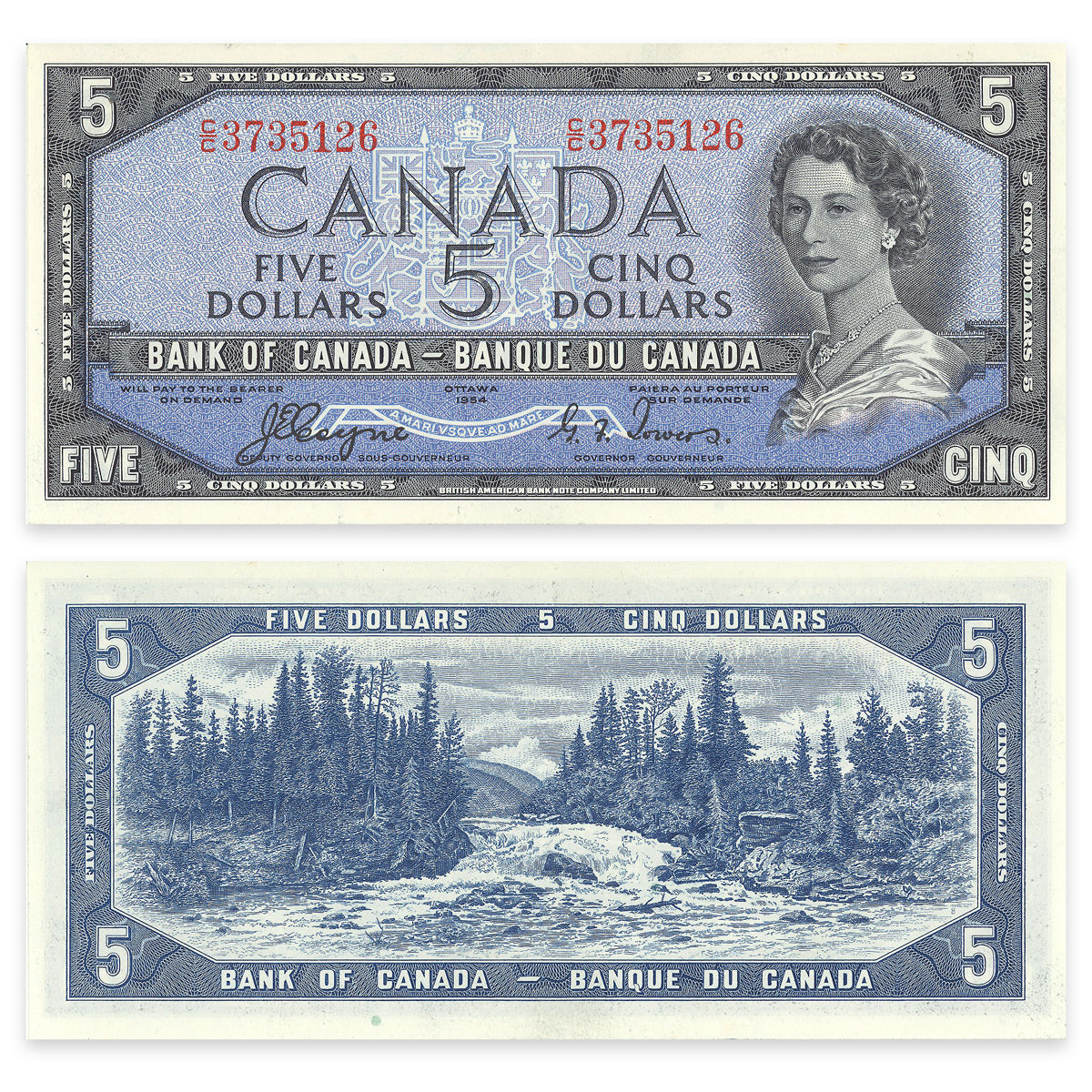 $5 1954 Devil's Face Series BC-31a Coyne-Towers Prefix C/C CUNC-64