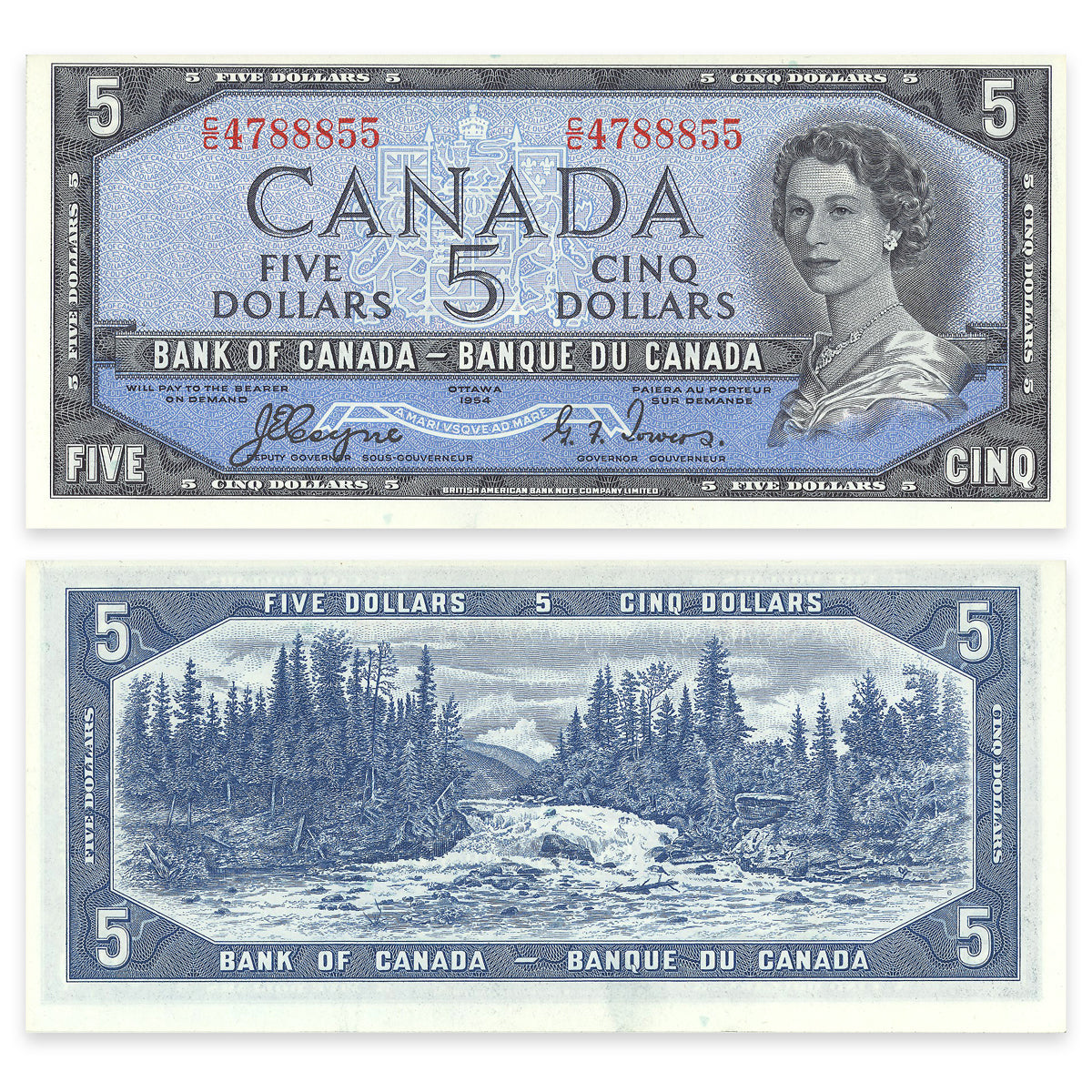 $5 1954 Devil's Face Series BC-31a Consecutive Coyne-Towers Prefix C/C CUNC-64