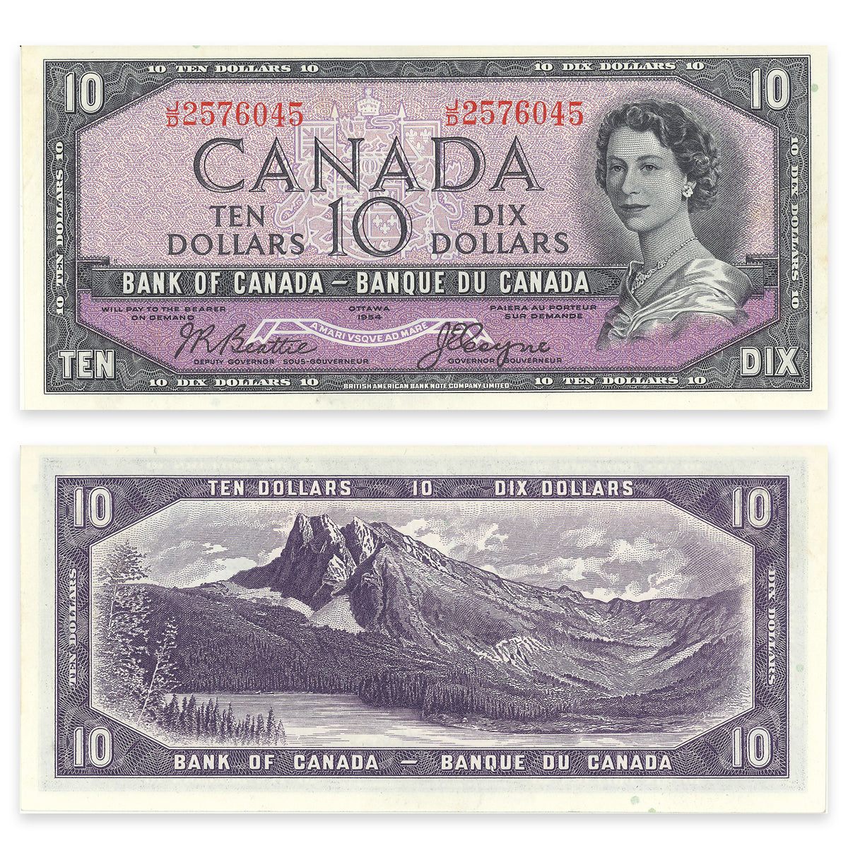 $10 1954 Devil's Face Series BC-32b Consecutive Beattie-Coyne Prefix J/D CUNC-64